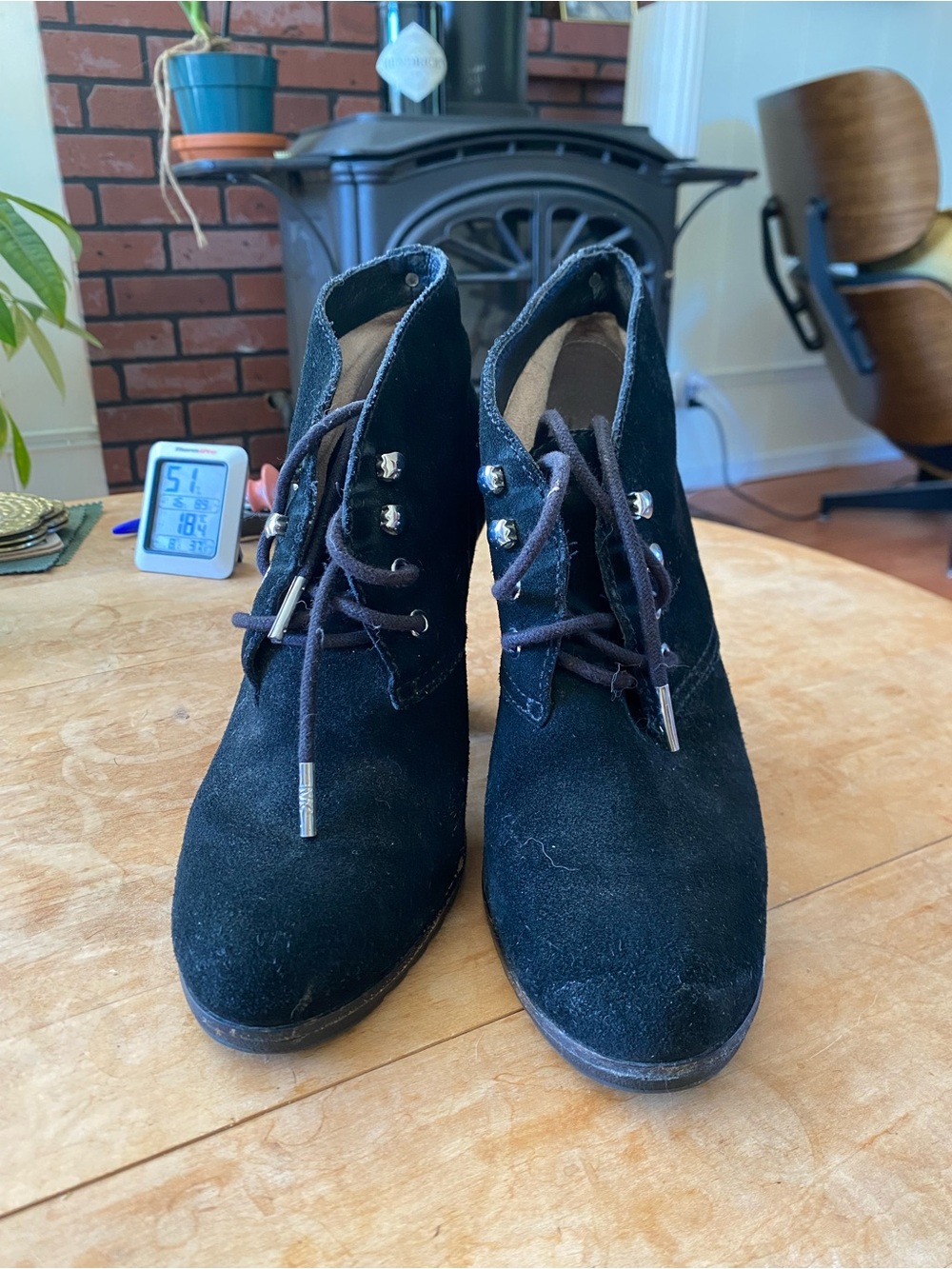MICHAEL Michael Kors Black Suede Lace-Up Ankle Booties